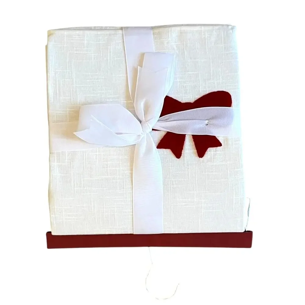 Ridgefield Coquette TUFTED RED BOW Shower Curtain 72